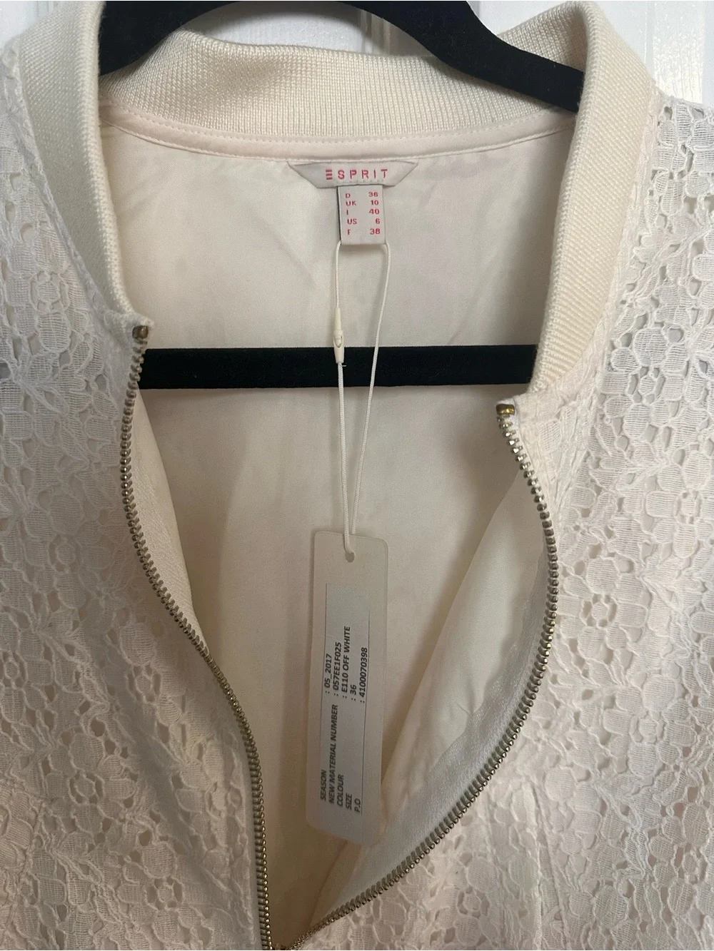 Esprit Cream Lace Bomber Jacket - Picture 2 of 5